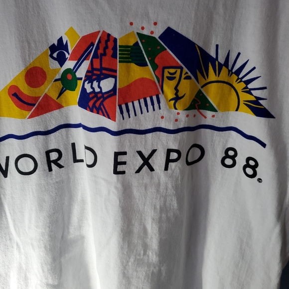 vintage single stitch World Expo 88  t shirt Bubble Tag Men Size M - Picture 4 of 4